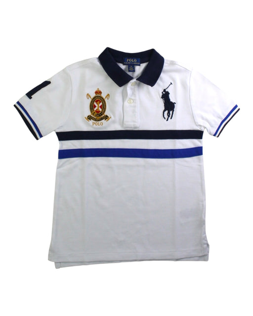 A White Short Sleeve Polos from Polo Ralph Lauren in size 6T for boy. (Front View)