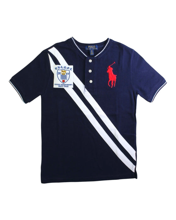 A Navy Short Sleeve Polos from Polo Ralph Lauren in size 8Y for boy. (Front View)