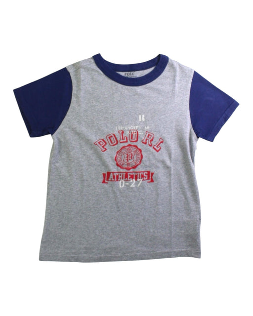 A Grey Short Sleeve T Shirts from Polo Ralph Lauren in size 5T for boy. (Front View)