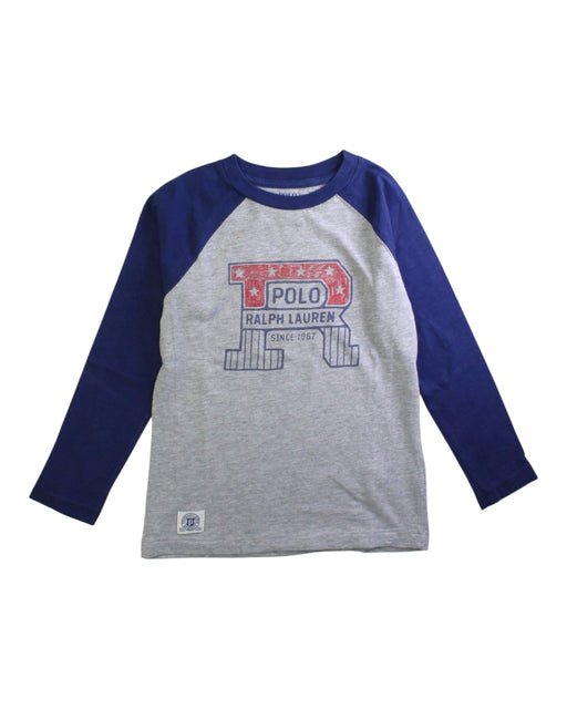 A Blue Long Sleeve T Shirts from Polo Ralph Lauren in size 5T for boy. (Front View)