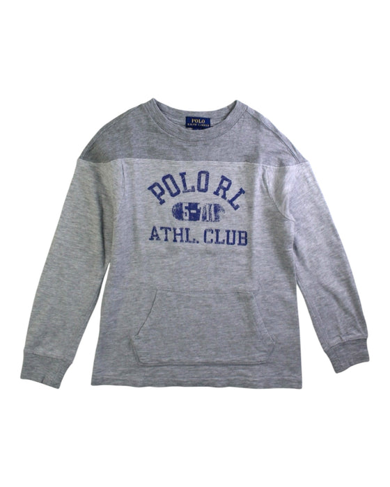 A Grey Crewneck Sweatshirts from Polo Ralph Lauren in size 5T for boy. (Front View)