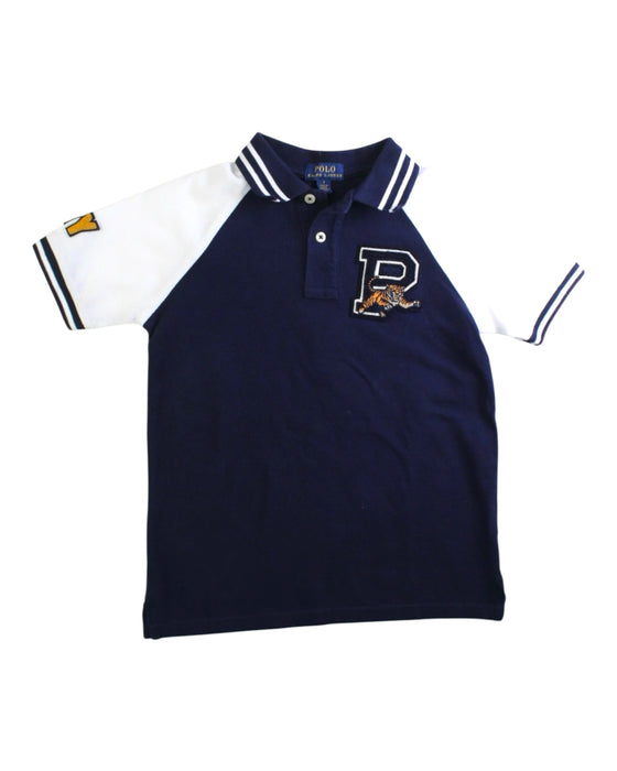 A Navy Short Sleeve Polos from Polo Ralph Lauren in size 7Y for boy. (Front View)