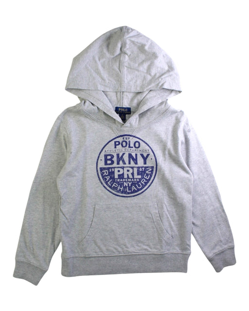 A Grey Hooded Sweatshirts from Polo Ralph Lauren in size 6T for boy. (Front View)