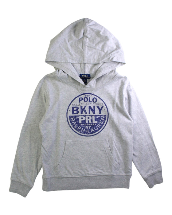A Grey Hooded Sweatshirts from Polo Ralph Lauren in size 6T for boy. (Front View)