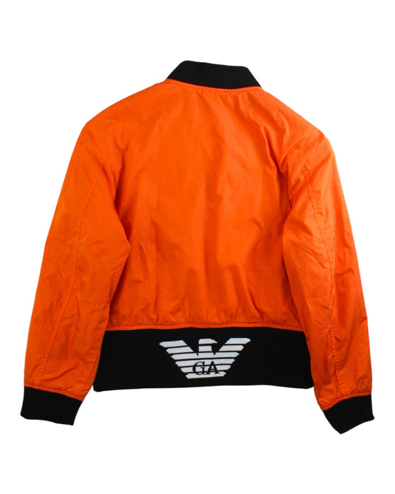 A Orange Lightweight Jackets from Emporio Armani in size 12Y for boy. (Back View)