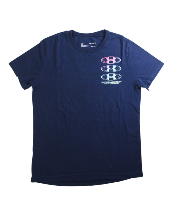 A Navy Short Sleeve T Shirts from Under Armour in size 10Y for boy. (Front View)