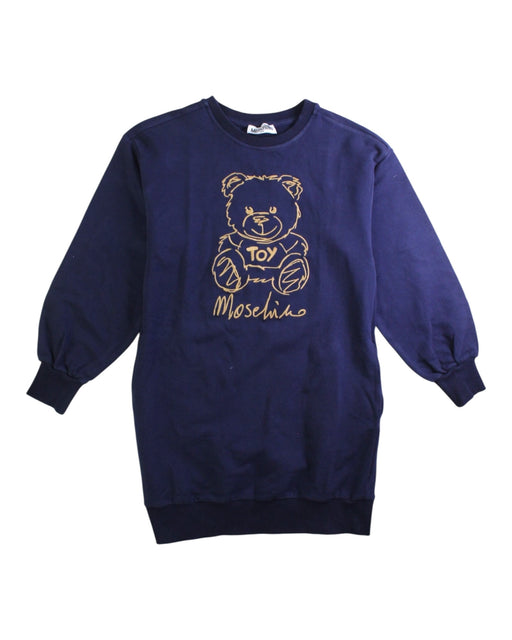 A Navy Sweater Dresses from Moschino in size 8Y for girl. (Front View)