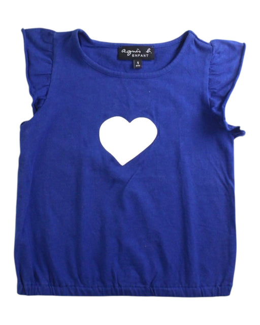 A Blue Sleeveless Tops from Agnes B Enfant in size 4T for girl. (Front View)