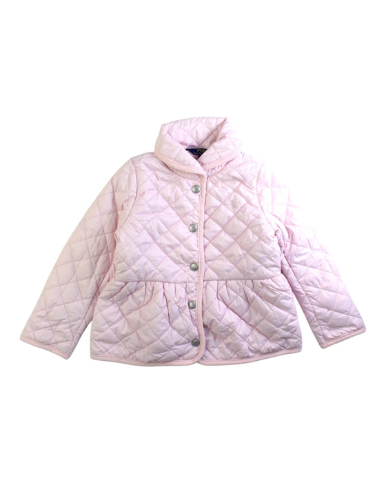 A Pink Puffer/Quilted Jackets from Polo Ralph Lauren in size 4T for girl. (Front View)
