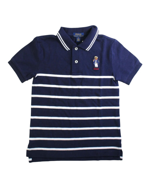 A Navy Short Sleeve Polos from Polo Ralph Lauren in size 5T for boy. (Front View)