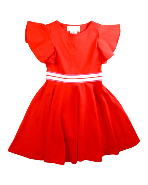 A Red Short Sleeve Dresses from Jacadi in size 4T for girl. (Front View)