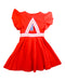 A Red Short Sleeve Dresses from Jacadi in size 4T for girl. (Back View)