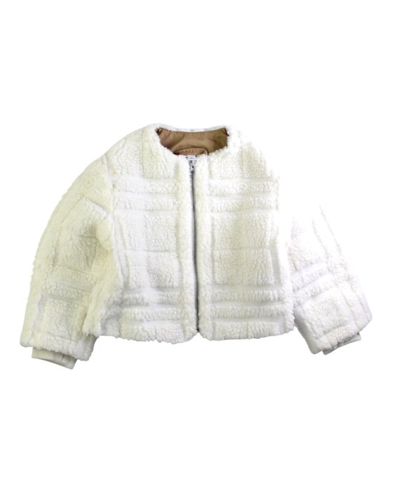 A White Puffer/Quilted Jackets from Burberry in size 4T for girl. (Front View)