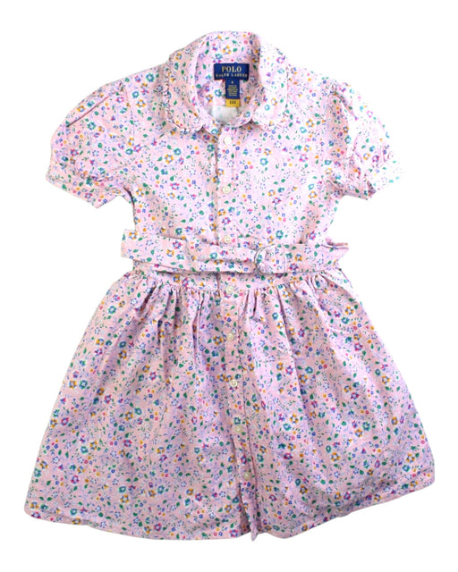 A Pink Short Sleeve Dresses from Polo Ralph Lauren in size 4T for girl. (Front View)
