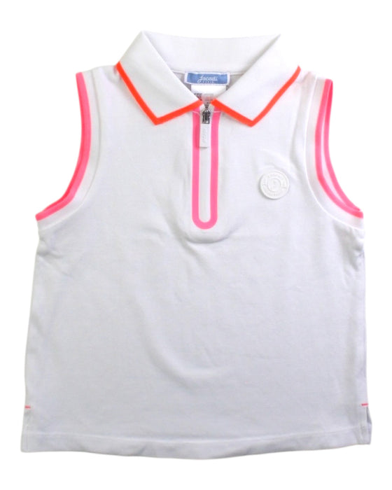 A White Sleeveless Polos from Jacadi in size 4T for girl. (Front View)