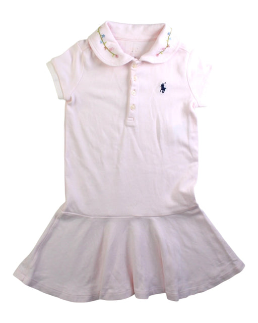 A Pink Short Sleeve Dresses from Polo Ralph Lauren in size 4T for girl. (Front View)