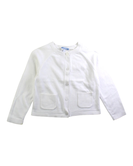 A White Cardigans from Jacadi in size 4T for girl. (Front View)