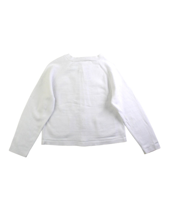 A White Cardigans from Jacadi in size 4T for girl. (Back View)