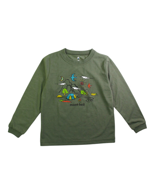 A Green Long Sleeve T Shirts from Mont-bell in size 5T for boy. (Front View)