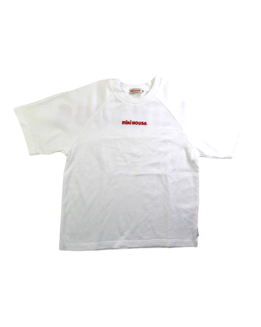 A White Short Sleeve T Shirts from Miki House in size 5T for neutral. (Front View)