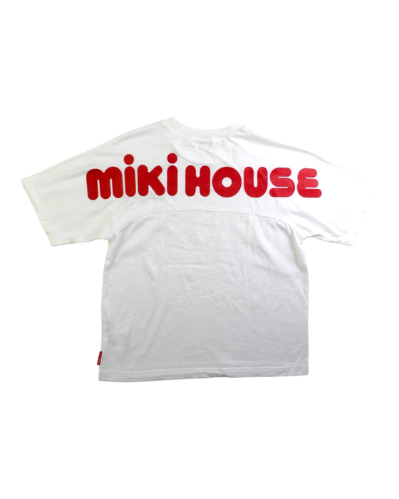 A White Short Sleeve T Shirts from Miki House in size 5T for neutral. (Back View)