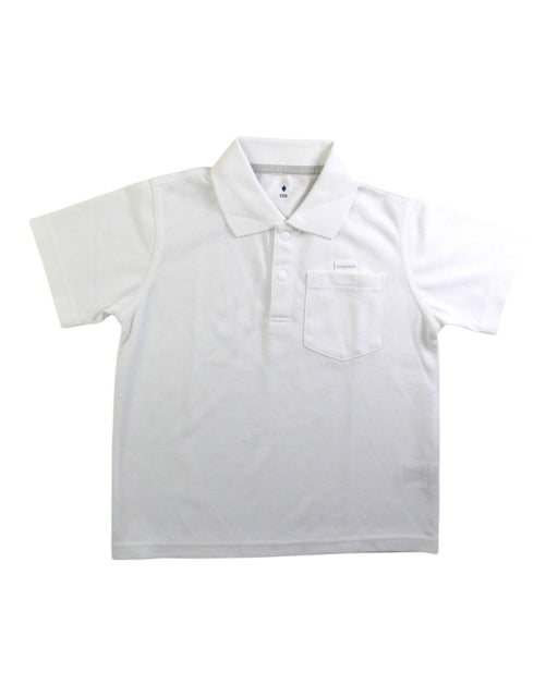 A White Short Sleeve Polos from Mont-bell in size 5T for boy. (Front View)