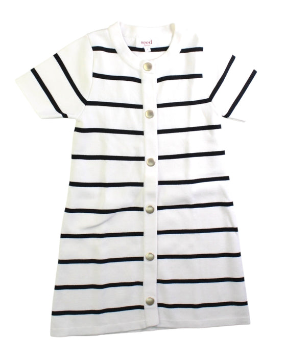 A White Short Sleeve Dresses from Seed in size 4T for girl. (Front View)