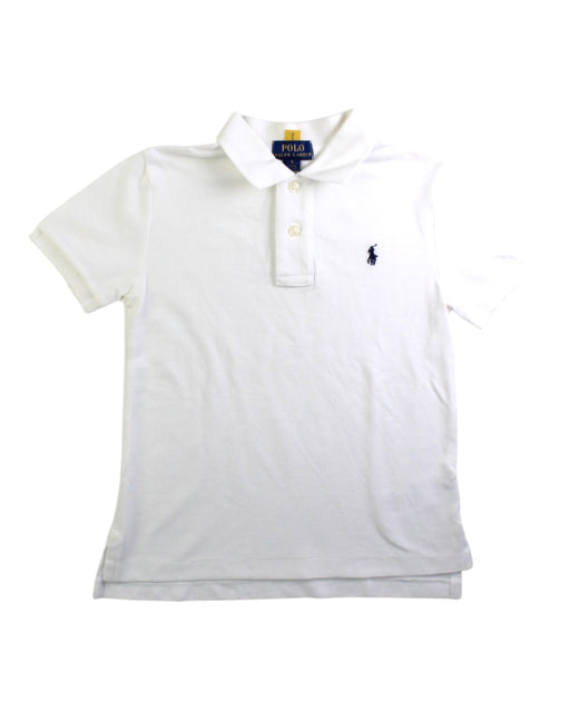 A White Short Sleeve Polos from Polo Ralph Lauren in size 5T for boy. (Front View)