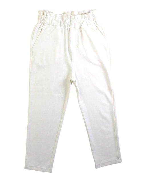 A White Casual Pants from Petit Main in size 2T for girl. (Front View)