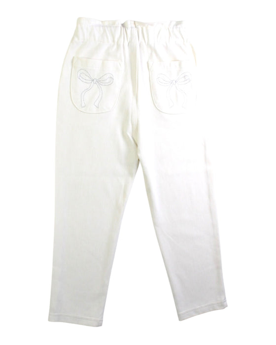 A White Casual Pants from Petit Main in size 2T for girl. (Back View)
