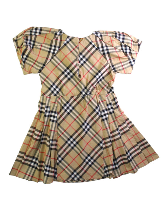 A Beige Short Sleeve Dresses from Burberry in size 4T for girl. (Back View)