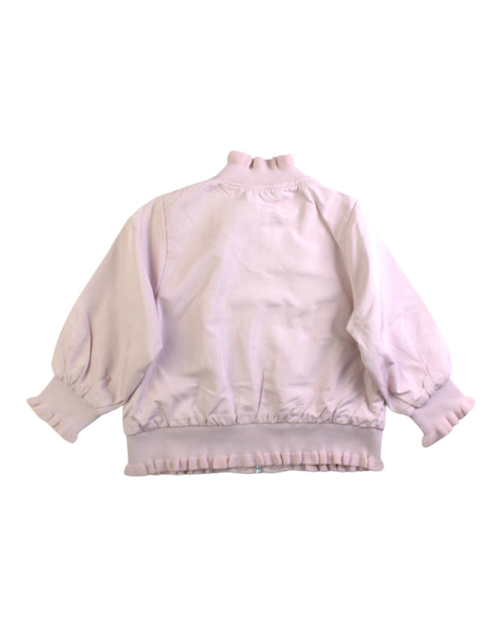 A Pink Lightweight Jackets from Petit Main in size 2T for girl. (Back View)
