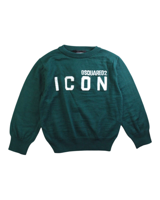 A Green Crewneck Sweatshirts from DSquared2 in size 4T for neutral. (Front View)