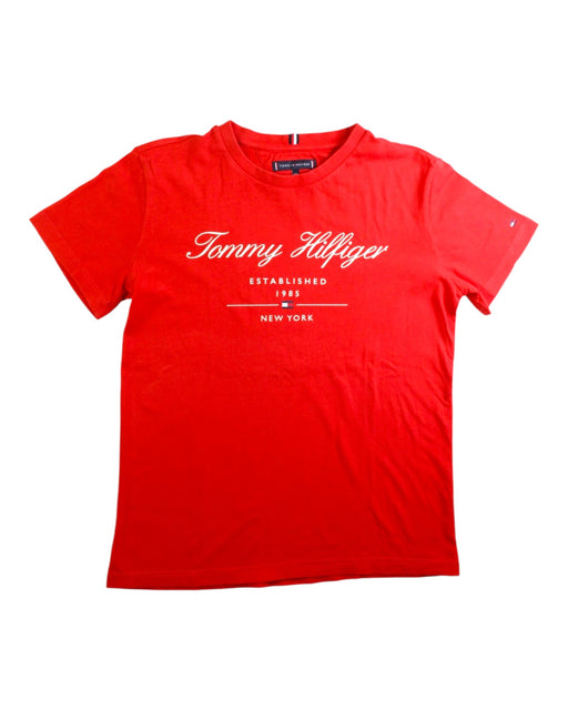 A Red Short Sleeve T Shirts from Tommy Hilfiger in size 12Y for boy. (Front View)