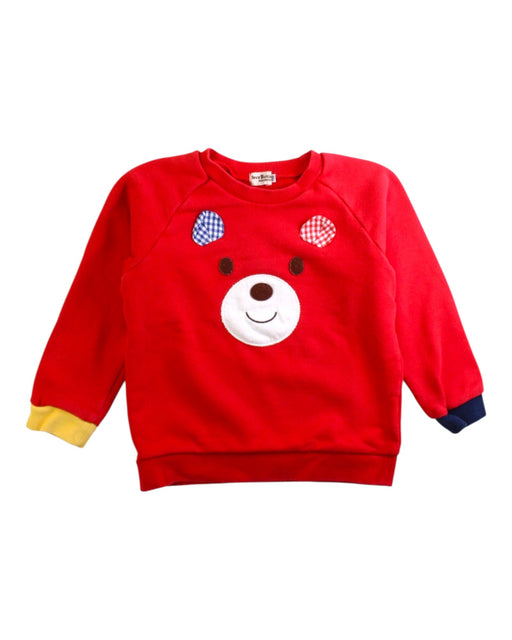 A Red Crewneck Sweatshirts from Hot Biscuits Mikihouse in size 4T for neutral. (Front View)