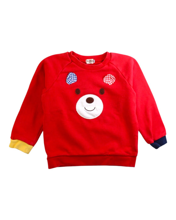 A Red Crewneck Sweatshirts from Hot Biscuits Mikihouse in size 4T for neutral. (Front View)