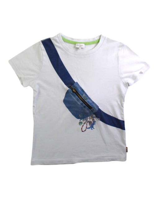 A White Short Sleeve T Shirts from Paul Smith in size 6T for boy. (Front View)