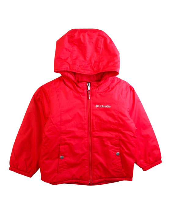 A Red Rain Jackets from Columbia in size 3T for neutral. (Front View)