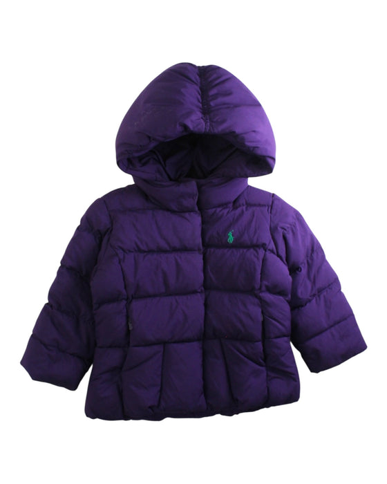 A Purple Puffer/Quilted Coats & Outerwear from Ralph Lauren in size 2T for girl. (Front View)