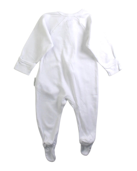 A White Onesies from purebaby in size 0-3M for neutral. (Back View)