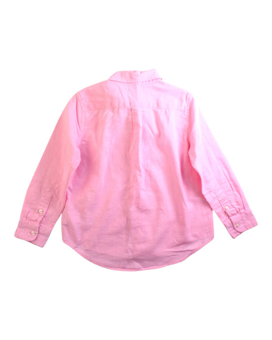 A Pink Long Sleeve Shirts from Ralph Lauren in size 4T for boy. (Back View)