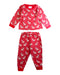 A Red Pyjama Sets from Jojo Maman Bébé in size 2T for neutral. (Front View)