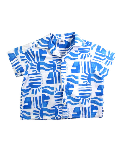 A Blue Short Sleeve Shirts from Petit Bateau in size 3T for boy. (Front View)