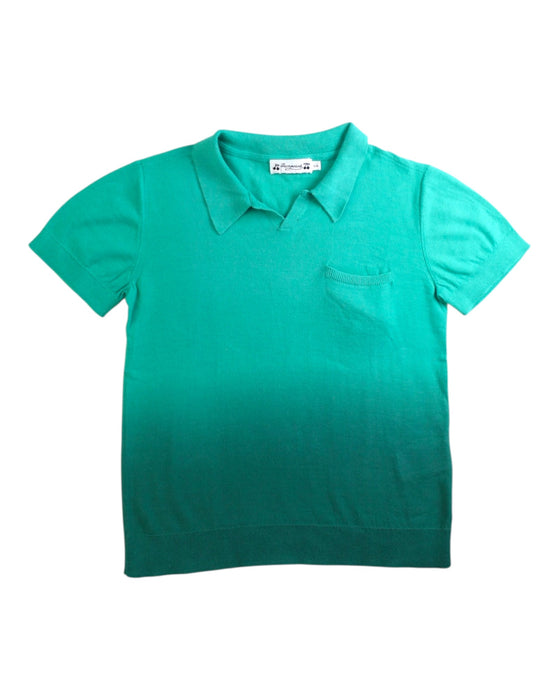 A Green Short Sleeve Polos from Bonpoint in size 6T for boy. (Front View)