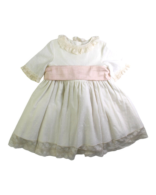 A Ivory Long Sleeve Dresses from Nanos in size 6T for girl. (Front View)