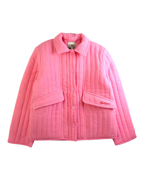 A Pink Puffer/Quilted Jackets from Bonton in size 10Y for girl. (Front View)