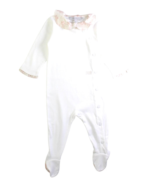 A White Long Sleeve Bodysuits from Dior in size 3-6M for girl. (Front View)