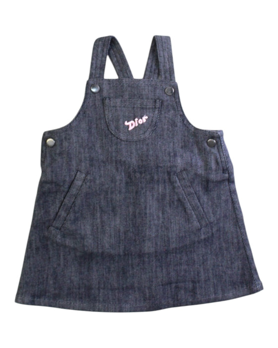 A Navy Overall Dresses from Dior in size 6-12M for girl. (Front View)