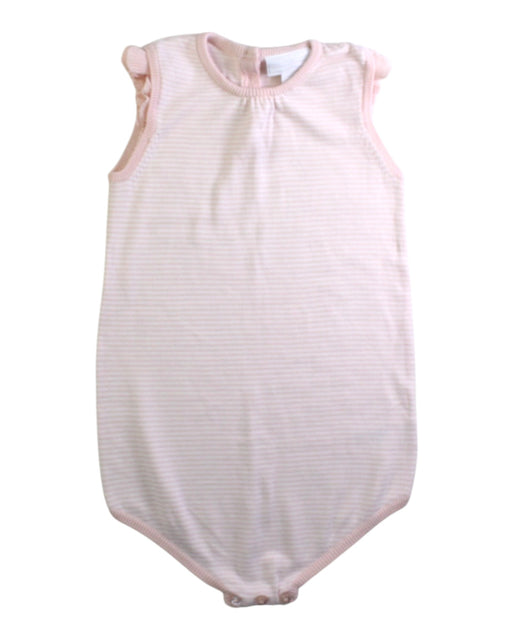 A Pink Sleeveless Bodysuits from The Little White Company in size 12-18M for girl. (Front View)