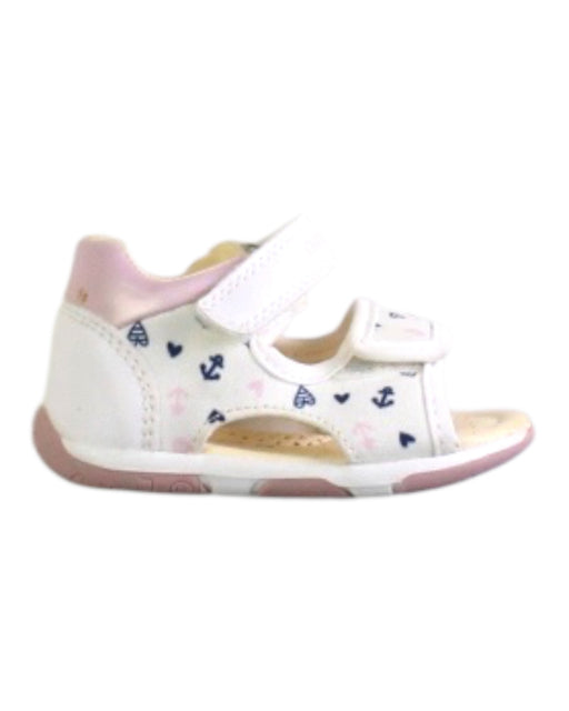 A White Sandals from Geox in size 12-18M for girl. (Front View)